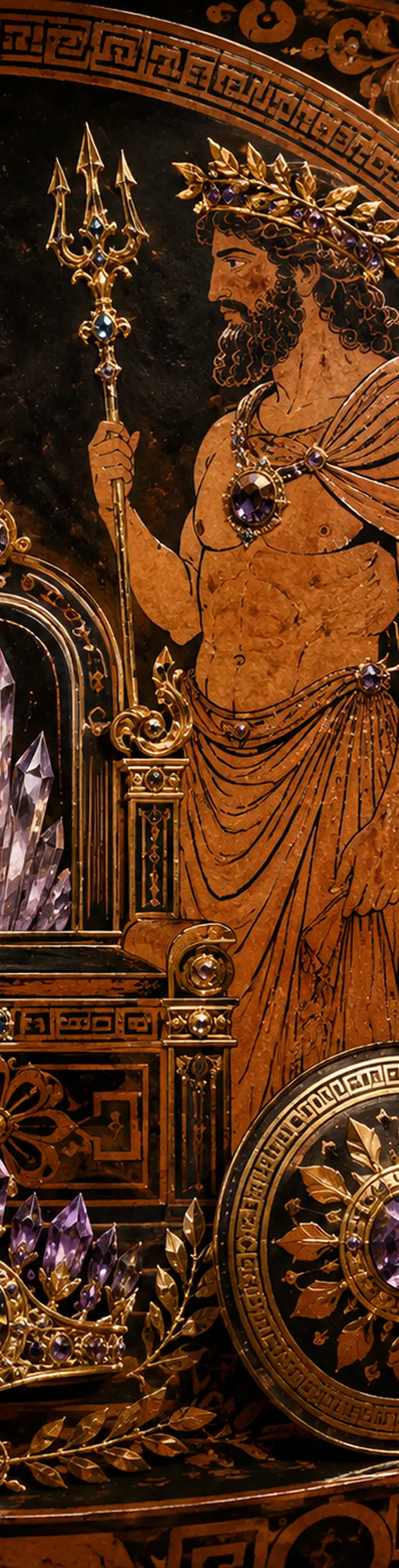 Zeus enthroned with gemstone regalia